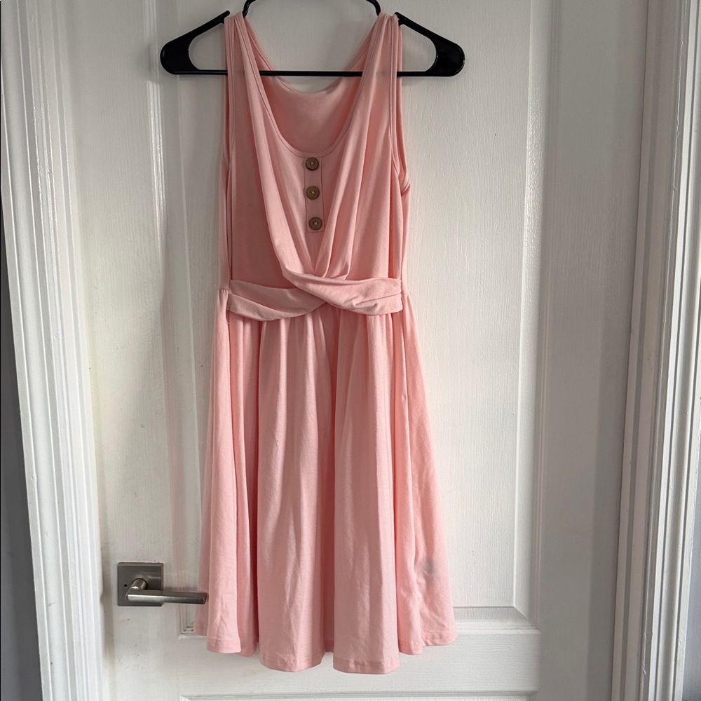 Amazon Pink Buttoned Mini Dress